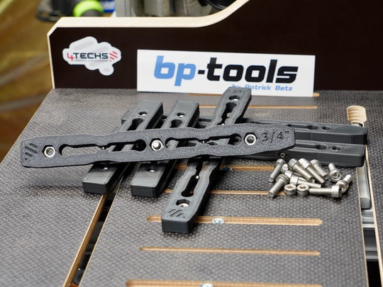 BP-Tools Aluline: Spielfreie 3/4" T-Nut Gleitschienen abhebesicher - passend für T-Track 19x24x10mm - Bosch 70-216 + 635-216 - DeWalt