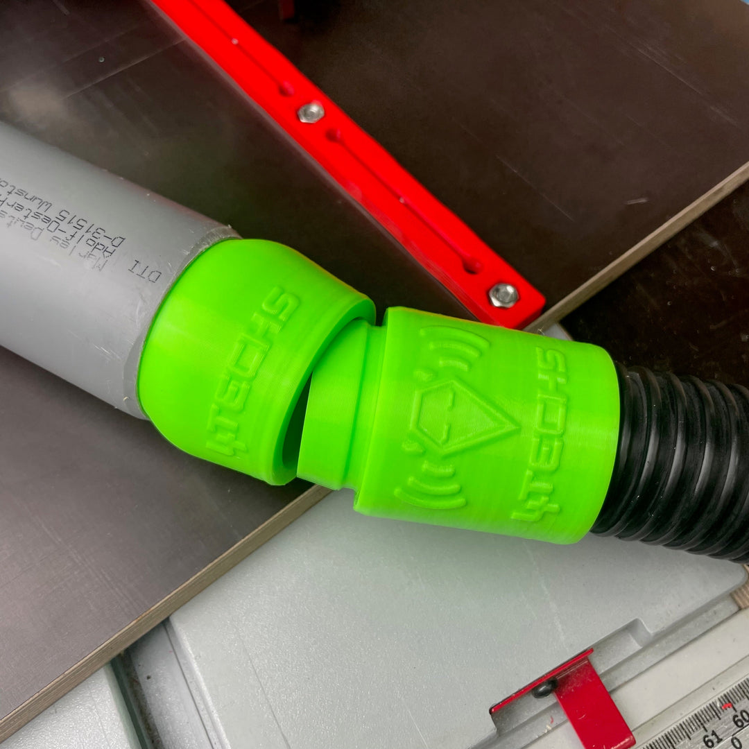 Universal Schlauchadapter - außen klemmend - 10 Grad gekröpfte Version - D51K bis D65K